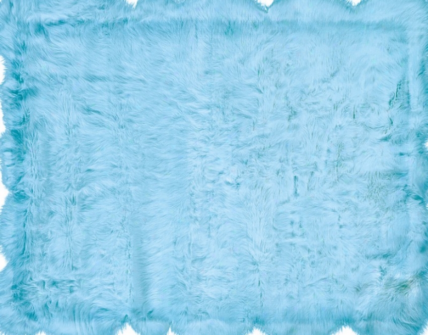 20&quot X 30&quot Tufted Faux Sheepskin Rug In Blue Color