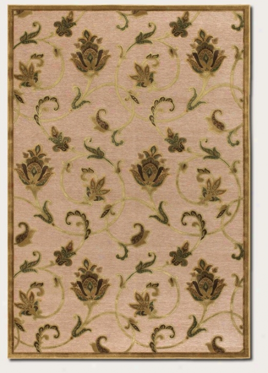 2'11&quot X 7'6&quot Runner Area Rug Floral Pattern In Ivory And Anyique Gold