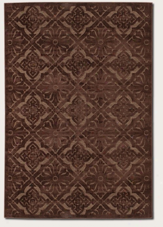 2'11&quot X 7'6&quot Runner Area Rug Geometric Floral Pattern In Chocolate