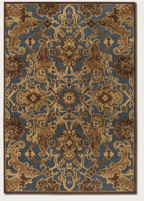 2'11" X 7'6" Runner Area Rug Tapestry Pattern In Steel Blue