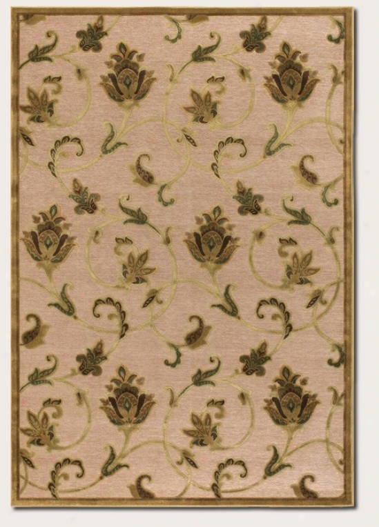 2'2&quot X 4'2&quot Area Rug Floral Pattern In Ivory And Antique Gold