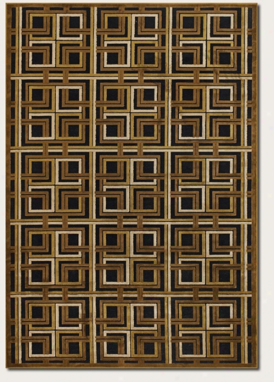 2'2&quot X 4'2&quot Area Rug Geometric Pattern In Antique Brass