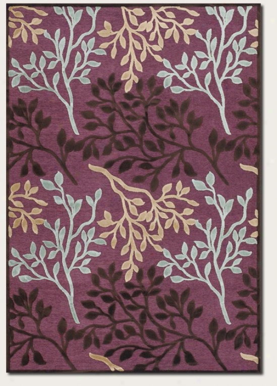 2'2&quot X 4'22&quot Area Rug Olive Branch Design In Purple