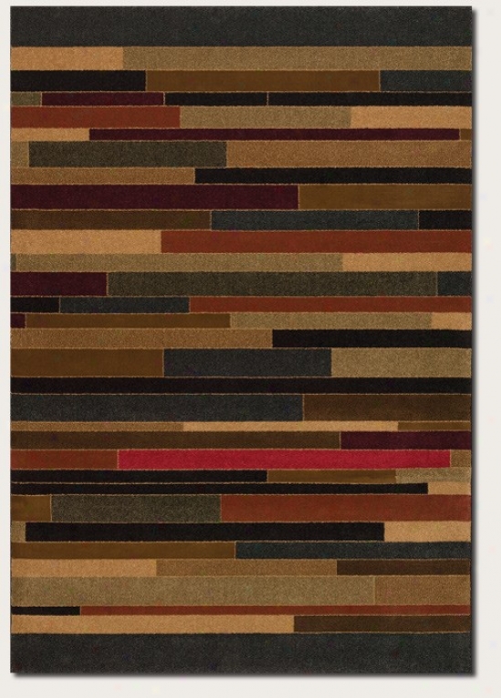 2'2&quot X 4'2&quot Area Rug Striped Pattern In Earthy Tone