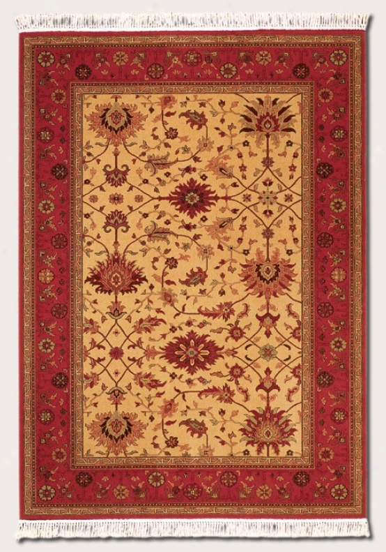 2'2&quot X 4'9&quot Area Rug Persian Floral Pattern In Brick Red And Gold