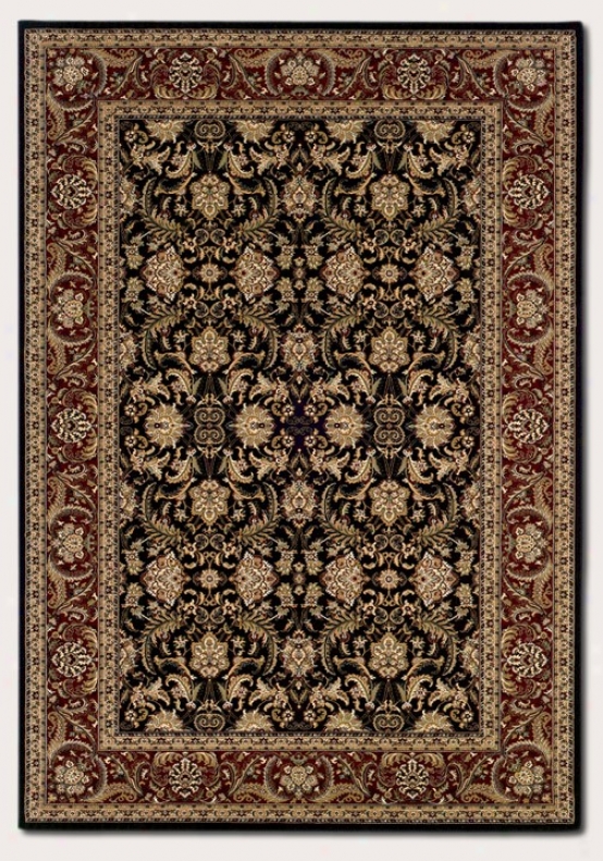 2'2&quot X 7'6&quot Runner Area Rug Classic Persian Pattern In Black And Burgundy