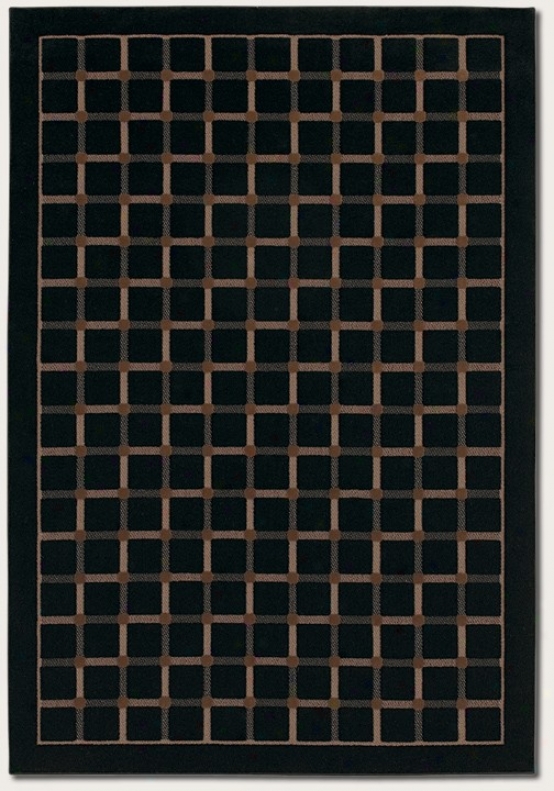 2'2&quot X 7'6&quot Runner Area Rug Grid Pattern In Black Color