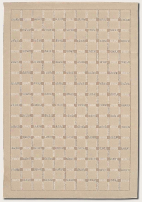 2'2&quot X 7'6&quot Runner Yard Rug Grid Pattern In Sand Color