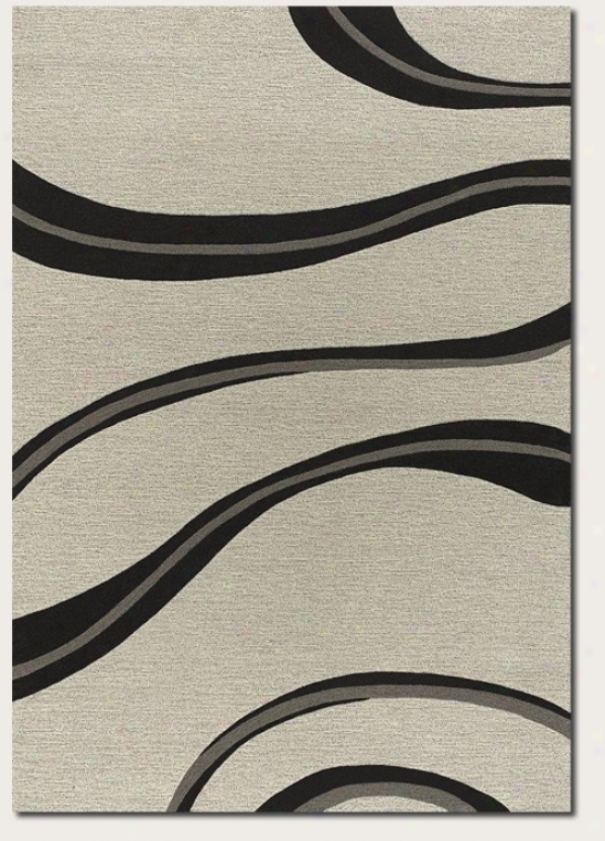 2'2&quot X 7'9&quot Runner Area Rug Contemporary Style In White And Grey