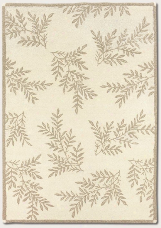 2'2" X 7'9" Runner Area Rug Hand Crafted Pine Pattern In White