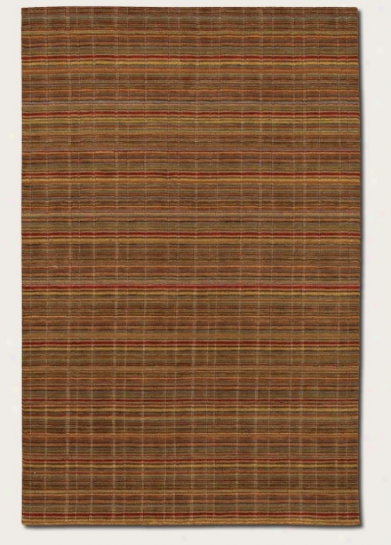 2'2&quot X 7'9&quot Runner Area Rug Striped Pattern In Mocha And Red