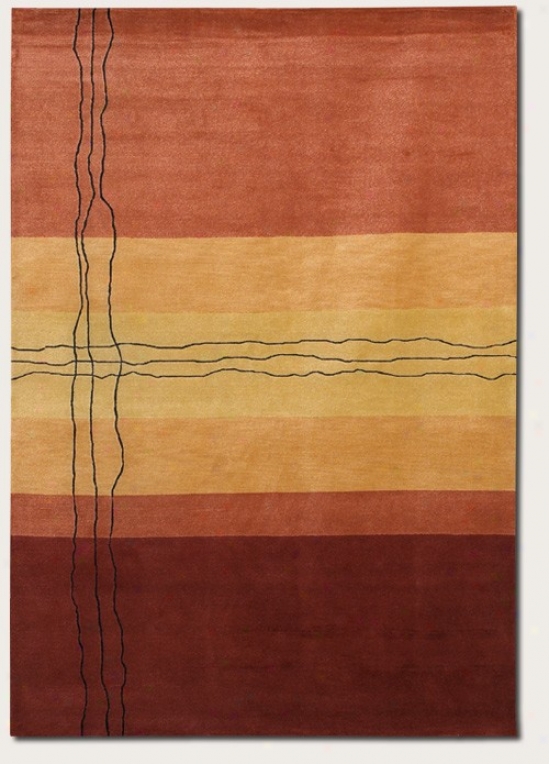 2'2&quot X 8' Runner Area Rug Contemporary Striped Design In Miso Red