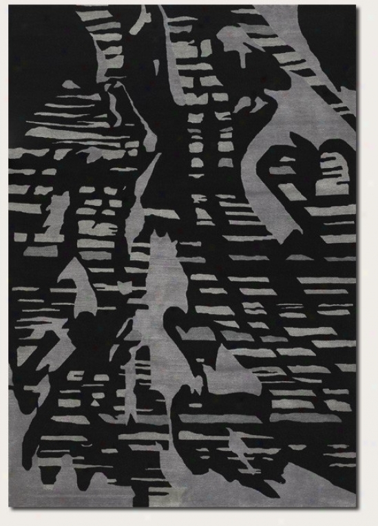 2'2&quot X 8' Messenger Area Rug Contemporary Style In Black And Grey