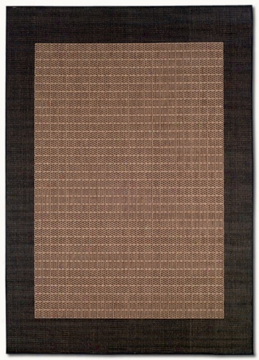 2'3&quot X 11'9&quot Checkered Field Cocoa Black Indoor/outdoor Runner Area Rug