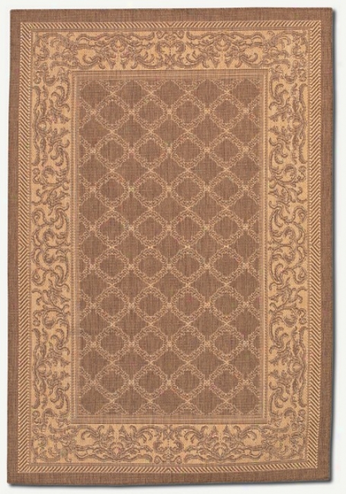 2'3&quot X 11'9&quot Garden Lattice Cocoa Natural Indoor/outdoor Runner Area Rug