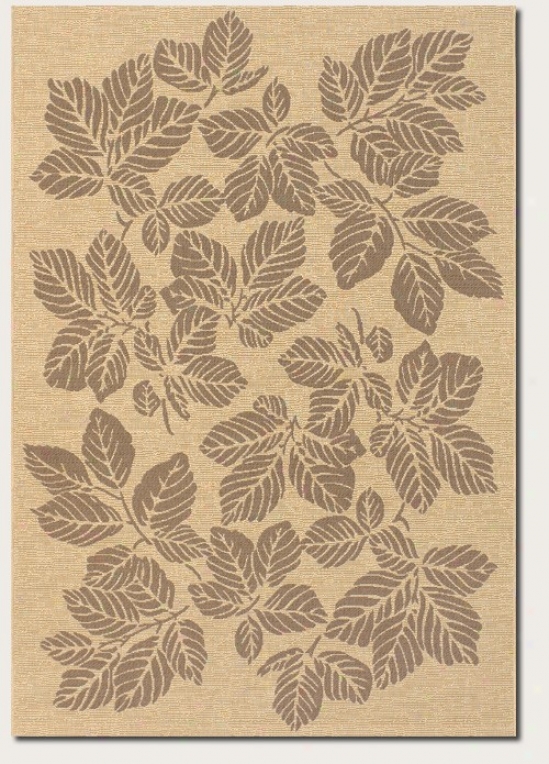 2'3&quot X 11'9&quot Runner Yard Rug Autumn Leaf Pattern In Cream And Brown