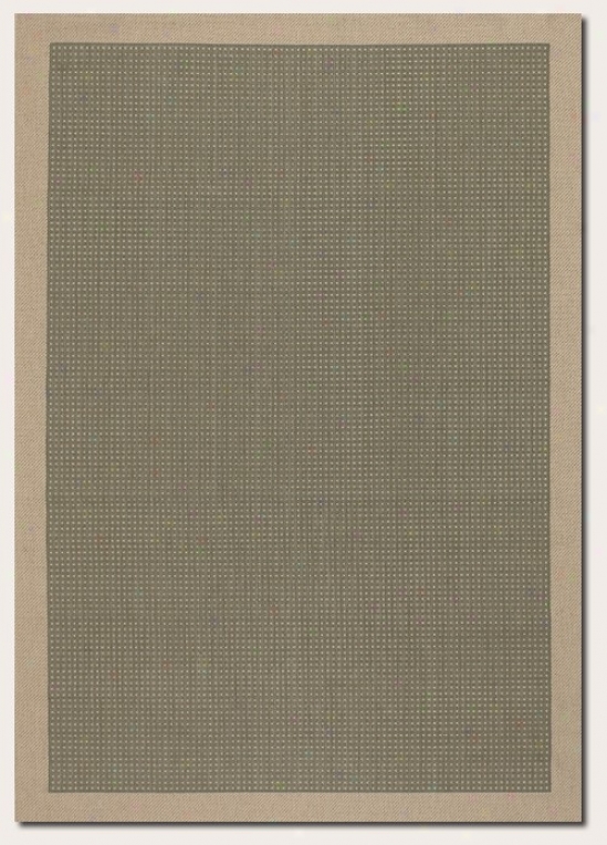 2'3&quot X 11'9&quot Runner Area Rug Dotted Pattern With Cream Border In Green Color