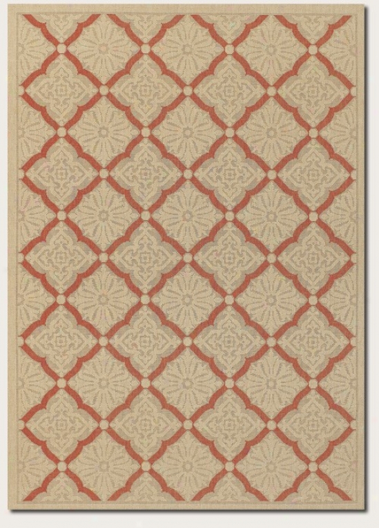 2'3&quot X 11'9&quot Runner Area Rug Floral Grid Pattern In Cream And Orange