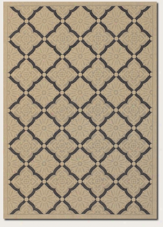 2'3&quot X 11'9&quot Runner Region Rug Floral Grid Pattern In Cream And Black