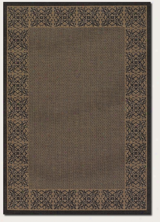 2'3&quot X 11'9&quot Runner Area Rug Floral Pattern Border In Cocoa And Black