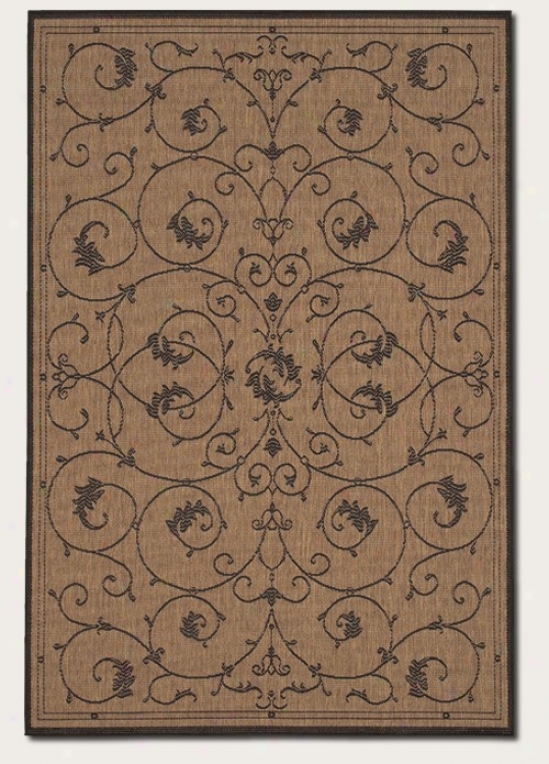 2'3&quot X 11'9&quot Runner Area Rug Scroll Floral Design In Cocoa