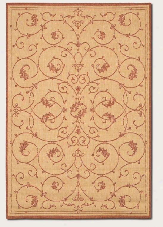2'3&quot X 11'9&quot Runner Area Rug Scroll Floral Design In Natural