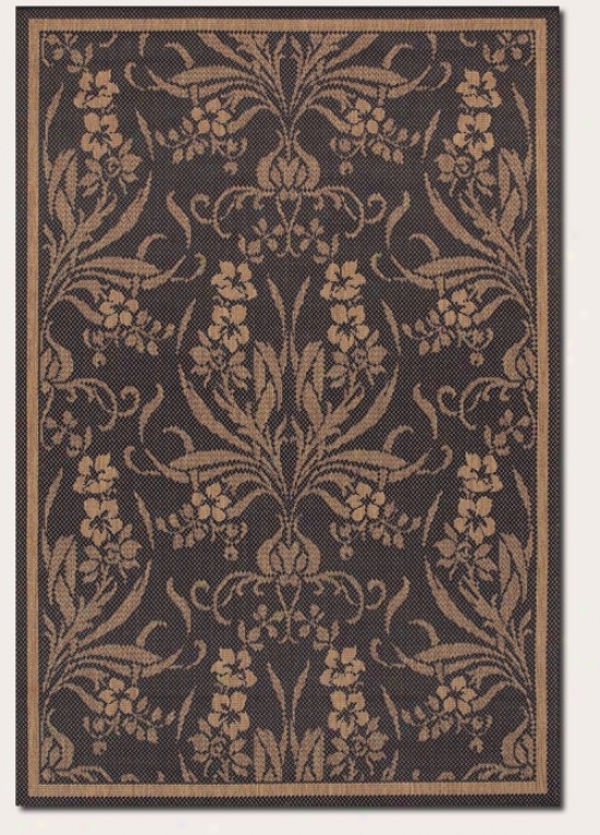 2'3&quot X 11'9&quot Runner Area Rug Tapestry Design In Black And Cocoa