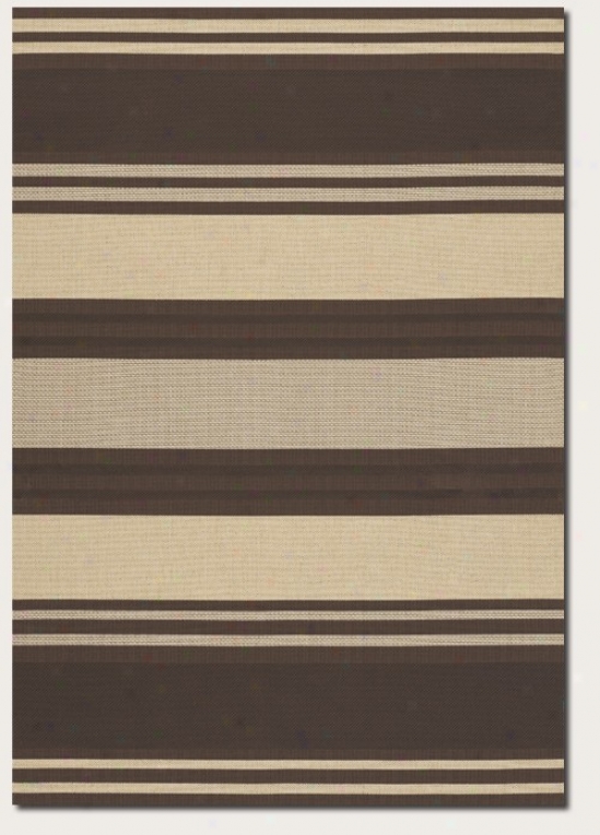 2'3&quot X 11'9&quot Runner Area Rug Thick Stripe Patt3rn In Chocolate And Cream