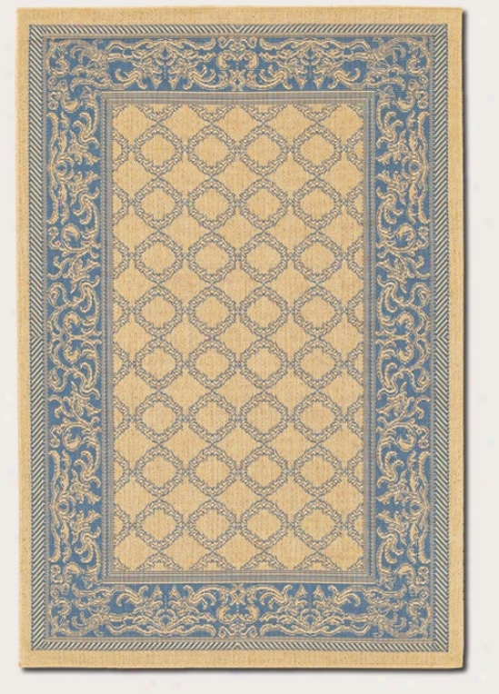 2'3&quot X 11'9&quot Runner Area Rug Transitional Denominate With Blue Boeder In Natural