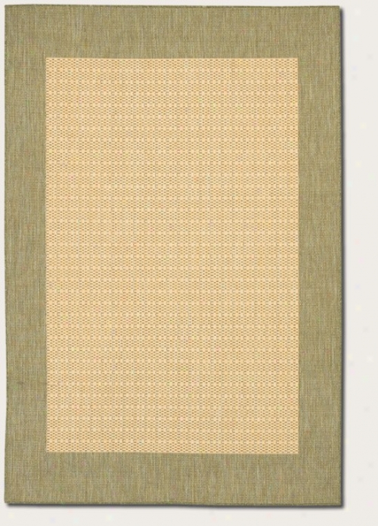 2'3&quot X 11'9&quot Runner Area Rhg With Green Border In Natural Coloe