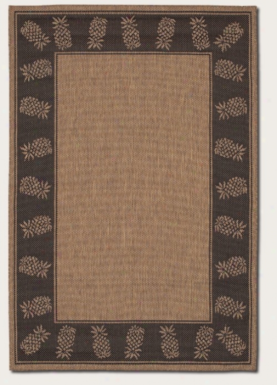 2'3&quot X 11'9&quot Runner Area Rug With Pineapple Design Border In Cocoa