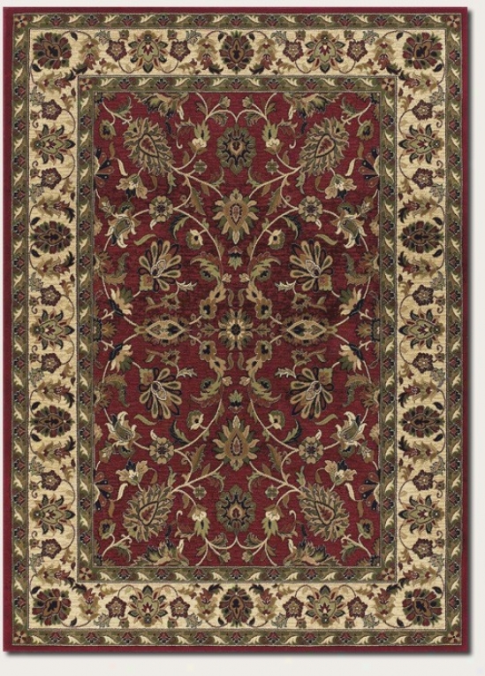 2'3&quot X 3'3&quot Area Rug Persian Floral Pattdrn In Red And Cream