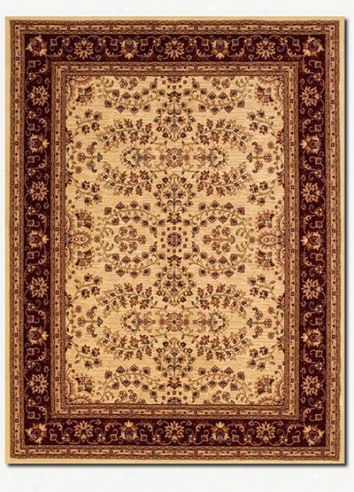 2'3&quot X 3'3&quot Traditional Persian Floral Motifs Cream Arew Rug