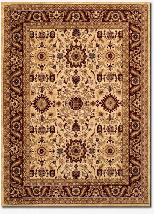 2'3&quot X 3'3&quot Traditional Persian Floral Motifs Cream-red Area Rug