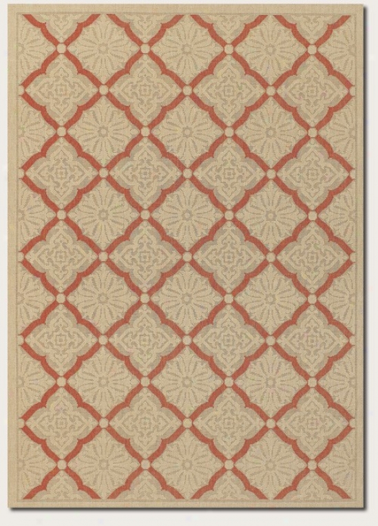 2'3&quot X 7'10&quot Atea Rug Floral Grid Pattern In Choice part And Orange