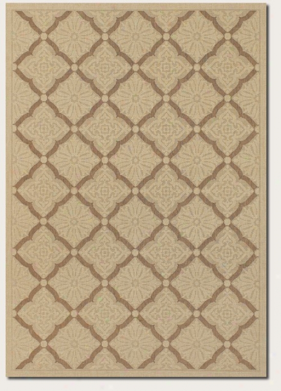 2'3" X 7'10" Area Rug Floral Grid Pattern In Cream And Gold