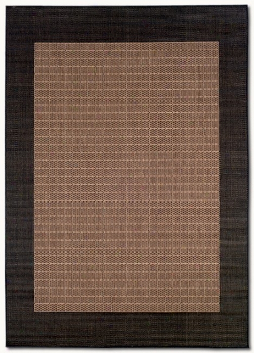 2'3&quot X 7'10&quot Checkered Field Cocoa Black Indoor/outdoor Runner Area Rug