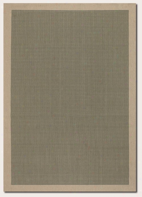 2'3&quot X 7'10&quot Runner Area Rug Dotted Pattern Upon Cream Border In Green Color