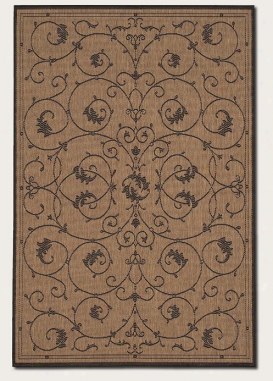 2'3&quot X 7'10&quot Runner Area Rug Scroll Floral Design In Cocoa