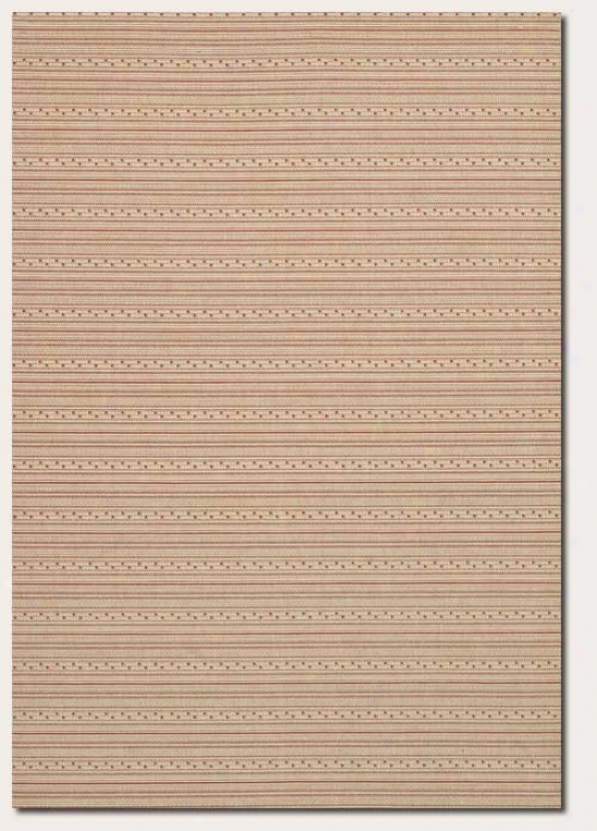 2'3" X 7'10" Runner Area Rug Striped Paytern In Cream And Red