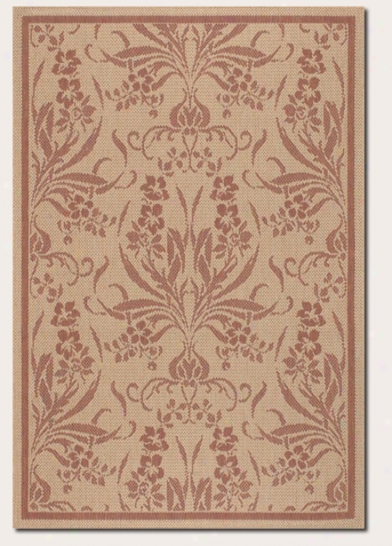 2'3&quot X 7'10&quot Messenger Area Rug Tapestry Pattern In Terra-cotta And Natural