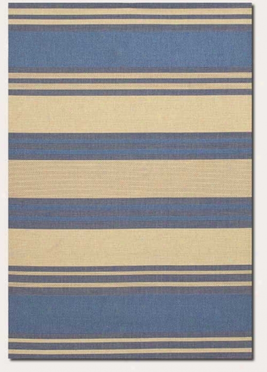 2'3&quot X 7'10&quot Runner Area Rug Thick Stripe Specimen In Blue And Cream