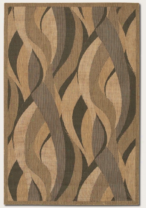 2'3&quot X 7'10&quot Runner Area Rug Wave Design In Natural And Black