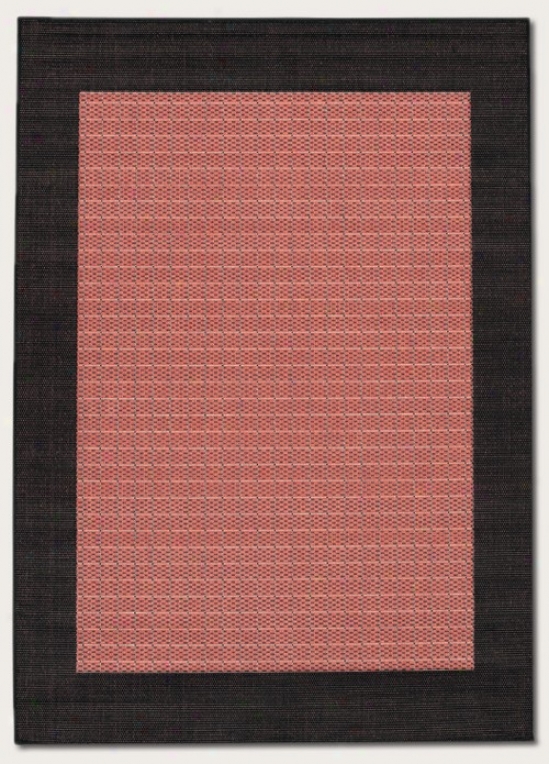 2'3&quot X 7'10&quot Runner Area Rug With Black Border In Terra-cotta Color