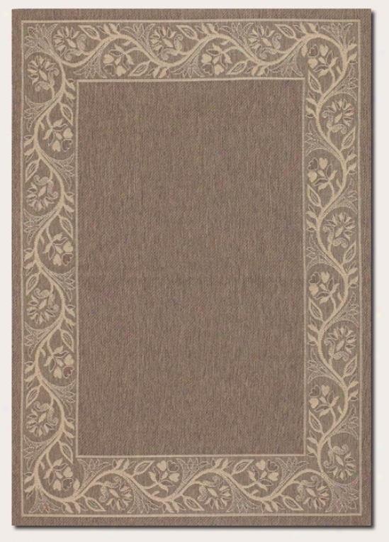 2'3&quot X 7'10&quot Runner Area Rug With Floral Border In Brwn And Cream