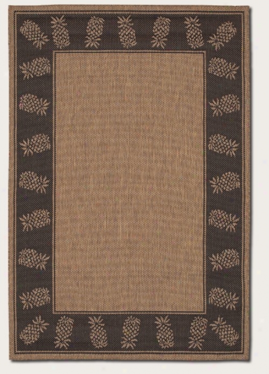 2'3&quot X 7'10&quot Runner Area Rug With Pineapple Design Border In Cocoa