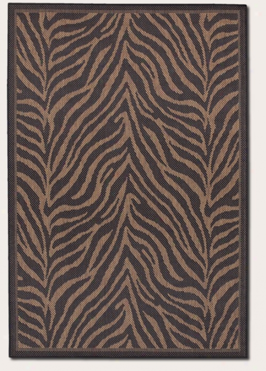 2'3&quot X 7'10&quot Runner Area Rug Zebra Pattern In Black And Cocoa