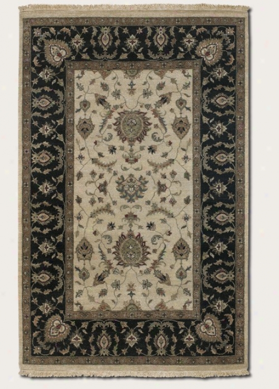 2'3&quot X 8'3&quot Runner Area Rug Classic Persian Pattern In Ivory And Black