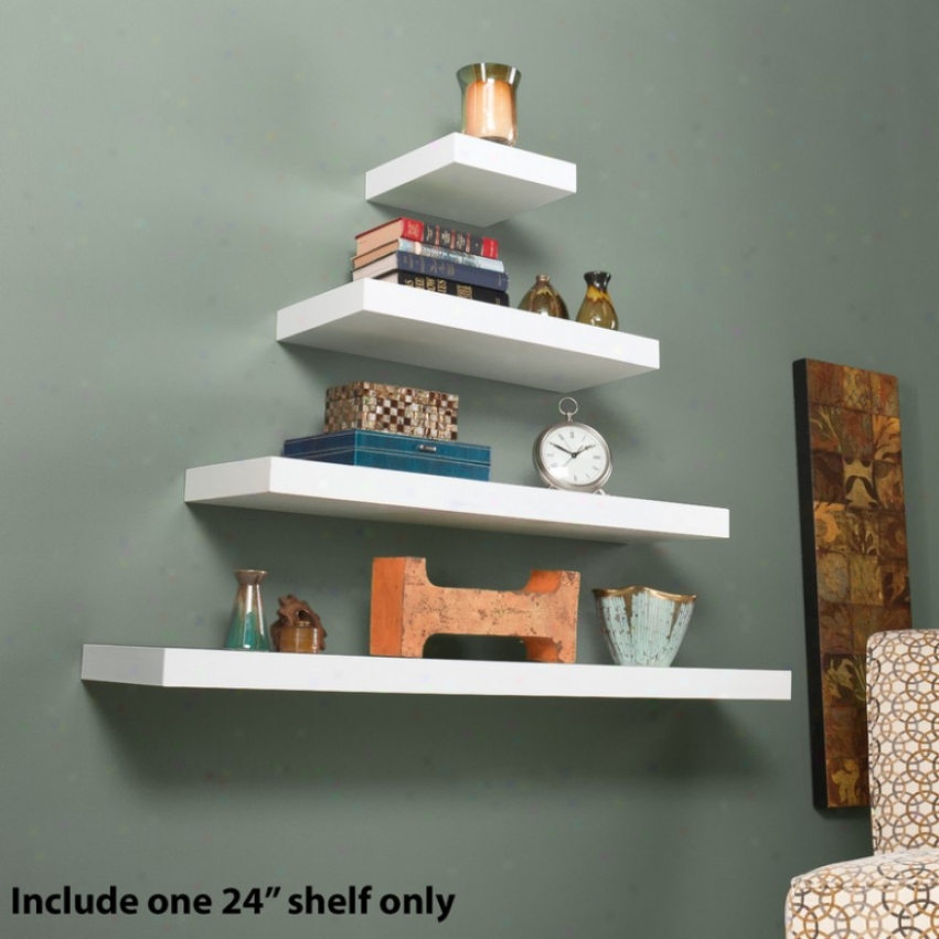 24&quot Floating Wall Shelf In White Finish