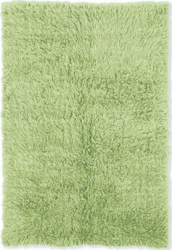 2'4&quot X 4'3&quot Hand Woven Flokati Rug In Lime Green Color